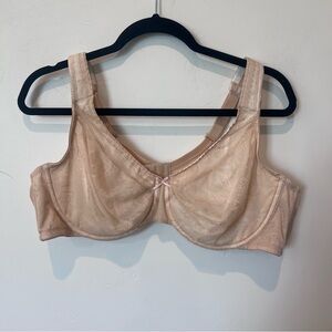 Lane Bryant Casique Modern Lace Covered Underwire Cream Bra Size 46C Feminine
